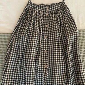 Not Perfect Linen Gingham Skirt